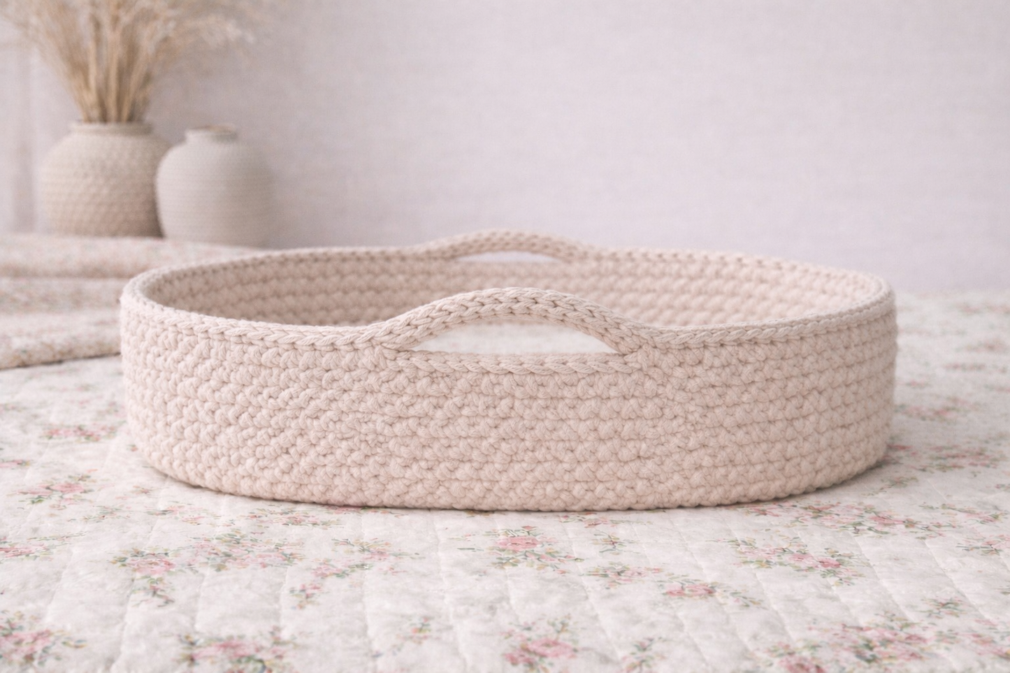 Handcrafted Heirloom Moses Basket | Portable Baby Lounger